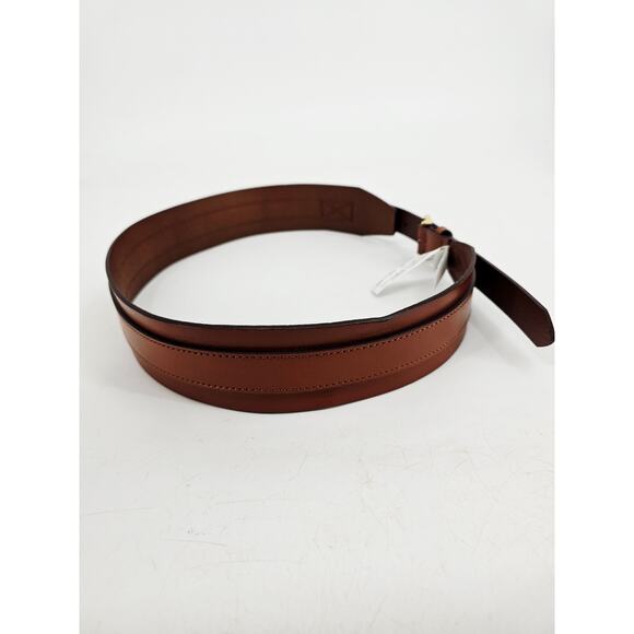 J. Crew Wide Leather Belt with Brass Buckle in
Cognac Brown Leather Size S / M - Picture 4 of 11